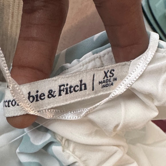 NWT ABERCROMBIE & FITCH cut out waist maxi slip dress in green floral print XS - Picture 6 of 8